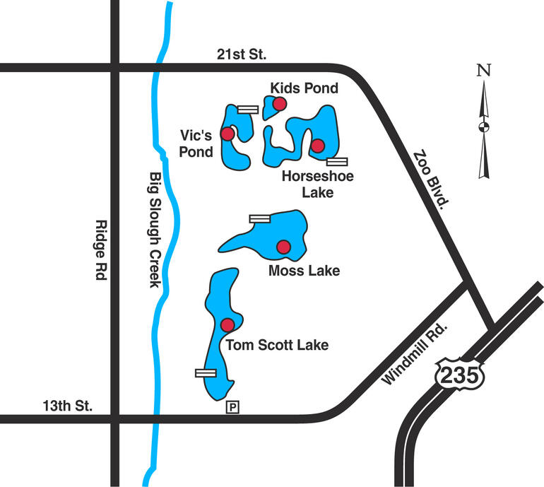 Map of Sedgwick County Park Lakes