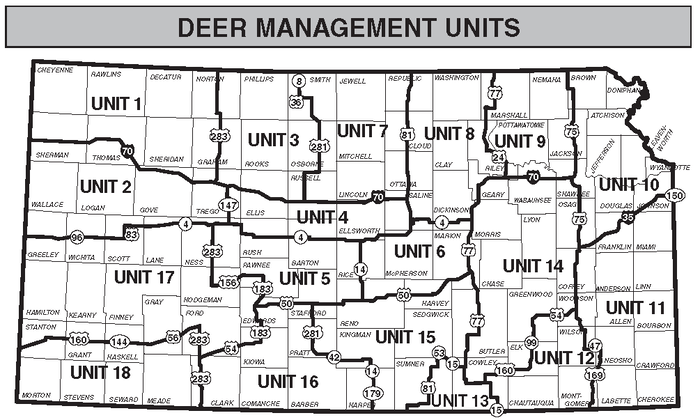 Kansas Deer Management Unit Map