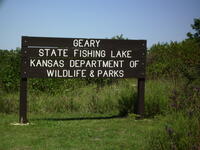 Geary State Fishing Lake Entrance Sign