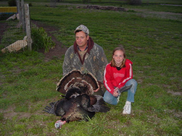 Assistant Manager Toby Marlier and daughter Prairie after a local turkey hunt