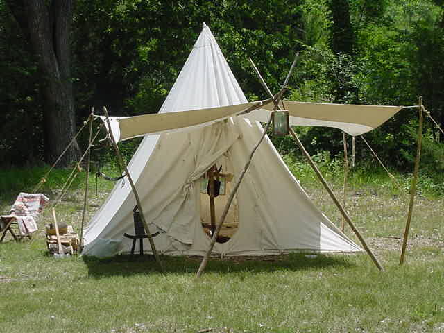 One of several period tents at PLR Rendezvous-Kanopolis State Park