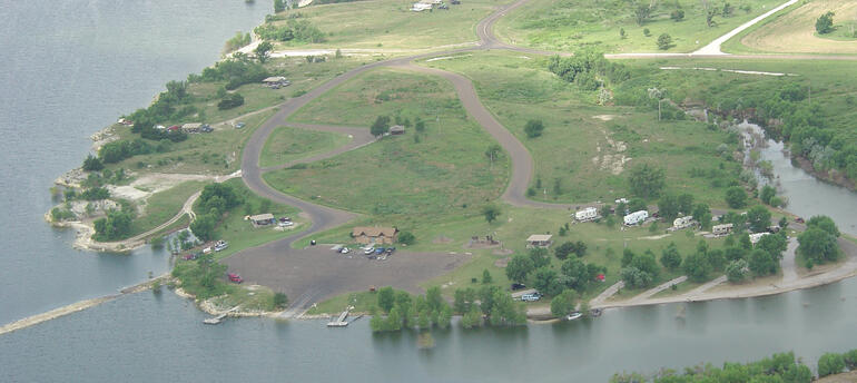 Aerial view of Rock Point area