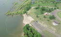 Aerial view of Townsite area and swimming beach
