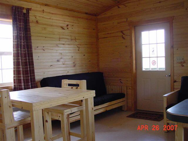 Kanopolis cabin-view of front door from the kitchen