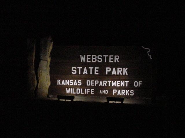 Park Entrance sign at night