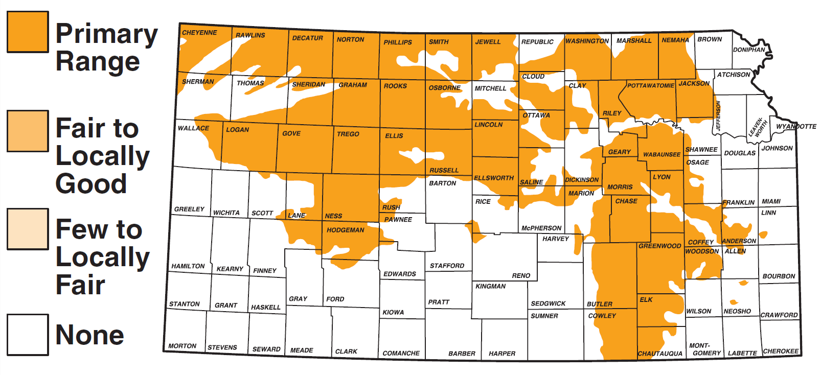 Greater Prairie Chicken Map