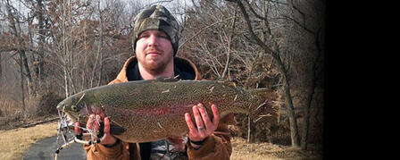 NEW STATE RECORD RAINBOW TROUT TIPS SCALES AT 15.72 POUNDS