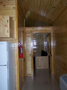 Hallway to bedroom in Evening Breeze Point cabins